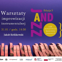 Baner promujący wydarzenie. Nazwa wydarzeania i zdjęcie osoby artystycznej.