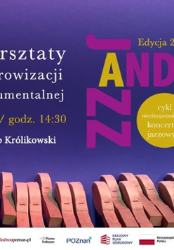 Baner promujący wydarzenie. Nazwa wydarzeania i zdjęcie osoby artystycznej.