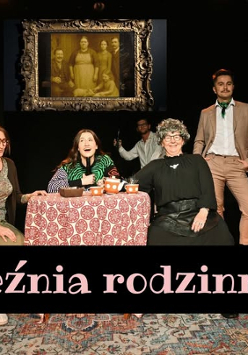 Baner promujący wydarzenie. Nazwa wydarzeania i zdjęcie osób artystycznych.