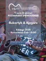 Baner promujący wydarzenie. Nazwa wydarzeania i zdjęcie osoby artystycznej.