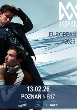 Baner promujący wydarzenie. Nazwa wydarzeania i zdjęcie osób artystycznych.