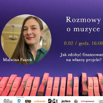 Baner promujący wydarzenie. Nazwa wydarzeania i zdjęcie osoby artystycznej.