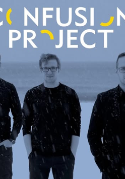 Baner promujący wydarzenie. Nazwa wydarzeania i zdjęcie osób artystycznych.