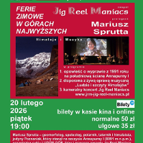 Baner promujący wydarzenie. Nazwa wydarzeania i zdjęcie osób artystycznych.