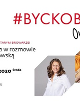 Palakt reklamujący, po prawej informacje, u góry czerowny hasztag i zdjęcia dwóch kobiet.