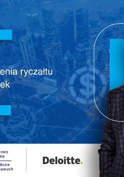 Grafika promocyjna szkolenia. W tle widać panoramę miasta.