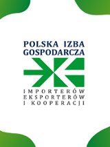 Obrazek prezentuje logo Polskiej Izby Gospodarczej Importerów, Eksporterów i Kooperacji
