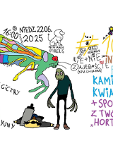 Plakat z informacjami o wydarzeniu Cybernostalgiczny Klub Dyskusyjny "CyKaDa" #10 - historia animacji internetowych (+ pokaz "Hortum").