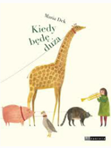 Zyrafa, świnia, kaczka, kot, dziewczynka gra na trąbce