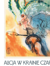 Zdjęcie przedstawia okładkę książki "Alicja w Krainie Czarów" autorstwa Lewisa Carrolla z ilustracjami Salvadora Dalego. Dominującym elementem graficznym jest surrealistyczna ilustracja zająca, wykonana w charakterystycznym stylu Dalego, pełnym abstrakcyjnych form i intensywnych kolorów. Na dole widnieje tytuł książki.