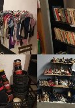 Zdjęcie przedstawia liczne przedmioty, którymi można wymienić się podczas darmowego targu schronowego.