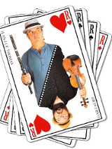 Karty przedstawiające występujących na wydarzeniu muzyków.