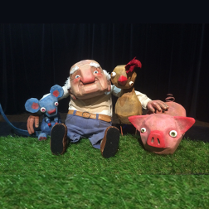 Dziadek ze swoimi zwierzętami