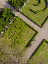 dziedziniec zamkowy z lotu ptaka