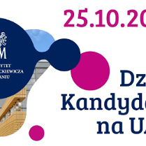 Baner, granatowo-różowe plamy nałożone na zdjęcie budynku uniwersytetu, obok napisy informujące o wydarzeniu.