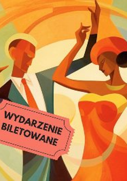 Malunek przypominający dwie sywletki - kobiety i mężczny, które tańczą. Kobieta jest ubrana w pomarańczowo-żółtą sukienkę i pomarańczowy beret. Mężczyzna ma blond irokeza i jest ubrany w zielony garnitur z pomarańczowym krawatem.