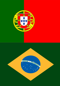 flagi Portugalii i Brazylii