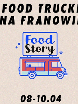 Rysunek kolorowego food trucka.