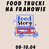 Rysunek kolorowego food trucka.
