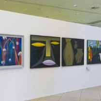 Fragment ekspozycji: M. Bogusz, Koncert Bacha w kościele św. Tomasza w Lipsku, 1956, fot. S. Obst