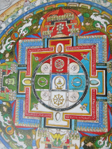 Kolorowe malowidło tybetańskie