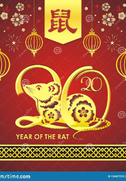 Szczur lezy na 20. Z góry zwisaja lampiony.