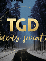 Na grafice widok na ośnieżoną drogę przez las. Na środku napis TGD kolędy świata.