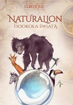 Na grafice cztery zwierzęta unoszące się na bańce mydlanej.