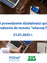 Grafika promująca szkolenie Zakładanie i prowadzenie działalności gospodarczej - wprowadzenie do tematu "własnej firmy".