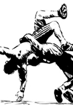 grafika - walka zapaśnicza