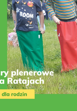 Obrazek promuje wydarzenie gry plenerowe na Ratajach.