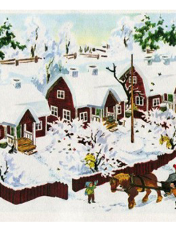 Ilustracja z książki "Boże Narodzenie w Bullerbyn", fot. zakamarki.pl