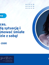 "Plakat promujący stacjonarne szkolenie "Kryptonim Sukces' z Karoliną Maj. Na niebiesko-białym tle znajduje się zdjęcie prowadzącej - uśmiechniętej kobiety z ciemnymi włosami w białej koszuli. Obok napis: 'Kryptonim Sukces. Rozszyfruj każdą sytuację i naucz się podejmować śmiałe decyzje w zgodzie z sobą!' Data: 4 czerwca 2025, godz. 16:30-20:00. Na dole logotypy: Poznań Biznes Partner i Spark Flow Pro.