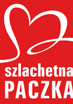 Logo: na czerwonym tle biała wstęga ułozona w serce