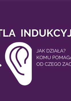 Ucho i biale litery.