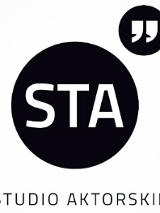 Na białym tle czarne logo Studia Aktorskiego STA
