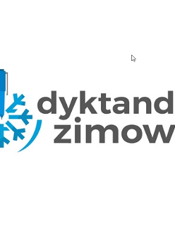 Płatek śniegu i napis: Dyktando zimowe.