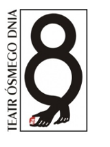 Na białym tle logo Teatru Ósmego Dnia.