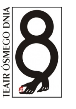 Na białym tle logo Teatru Ósmego Dnia.