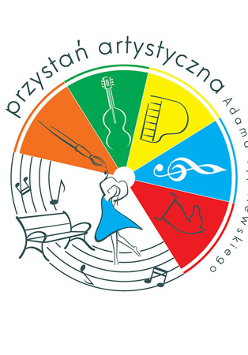 Koło podzielone na 6 części w różnych kolorach z symbolami różnych instrumentów muzycznych..