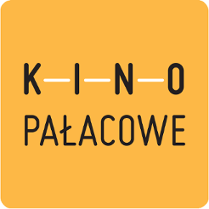 Na żółtym tle napis "kino pałacowe".