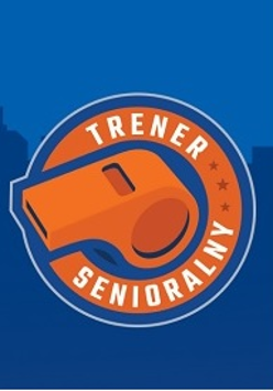2 gwizdki otoczone napisami:Trener osiedlowy, dookoła drugiego gwizdka: Trener senioralny.