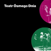 Na czarnym tle zdjęcie z teatru i jego nazwa.