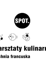 Logo SPOT.; pod nim napis "warsztaty kulinarne".