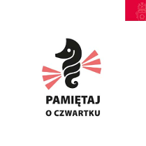 Logo przedstawiające konika morskiego. Pod nim napis "Pamiętaj o czwartku".