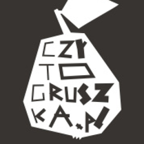 na czarnym tle gruszka z napisem Czytogruszka