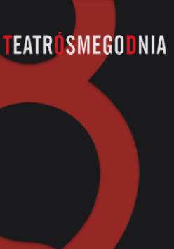 logotyp Teatru Ósmego Dnia: na czarnym tle czerwona ósemka, w górnej części napis Teatr Ósmego Dnia
