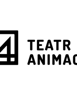 CZarno-białe logo Teatru Animacji: czarny napis "Teatr Animacji" na białym tle.