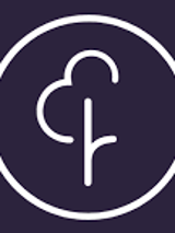 Logotyp Parkrun - granatowe logo, białe koło, w którym jest symbol drzewa