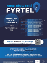 Na plakacie widać harmonogram zajęć oraz QR Code odsyłający do formularza zapisowego na zajęcia. Ponadto widoczne są dane kontaktowe, logo projektu oraz informacja do kogo skierowane są zajęcia.